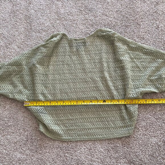 Connected Apparel Sage Green Cropped Cardigan Cover-Up M/L - Picture 5 of 5